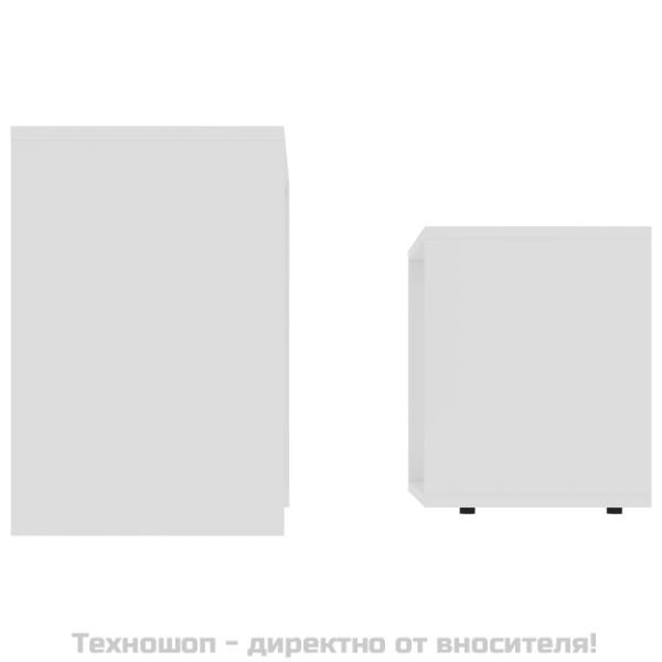 Комплект маси за кафе, бял, 48x30x45 см, инженерно дърво