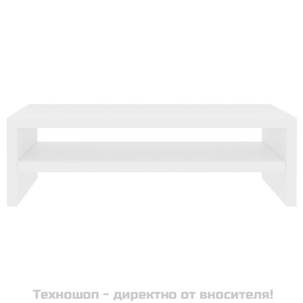 Стойка за монитор, бяла, 42x24x13 см, инженерно дърво