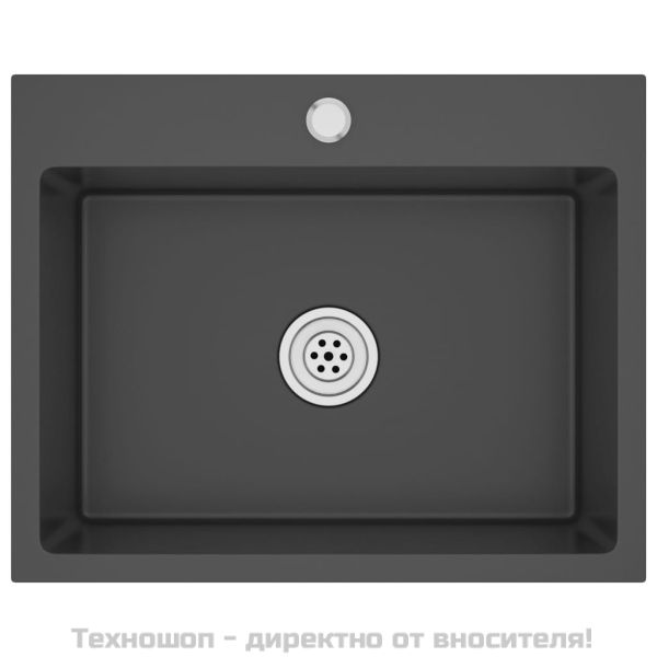 Ръчно изработена кухненска мивка, черна, неръждаема стомана