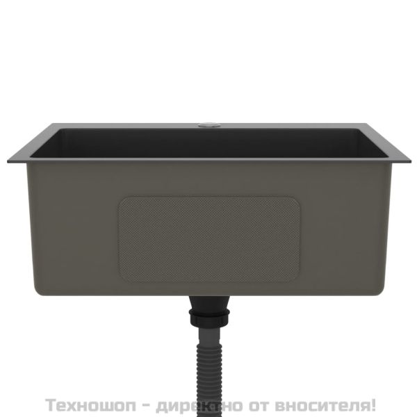 Ръчно изработена кухненска мивка, черна, неръждаема стомана