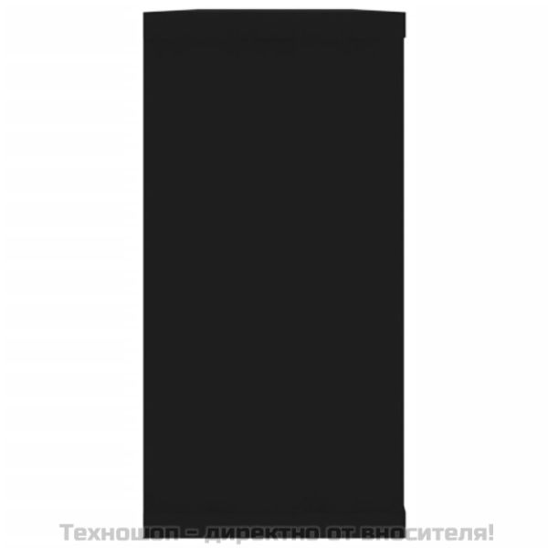 Стенни кубични рафтове 4 бр черни 100x15x30 см инженерно дърво