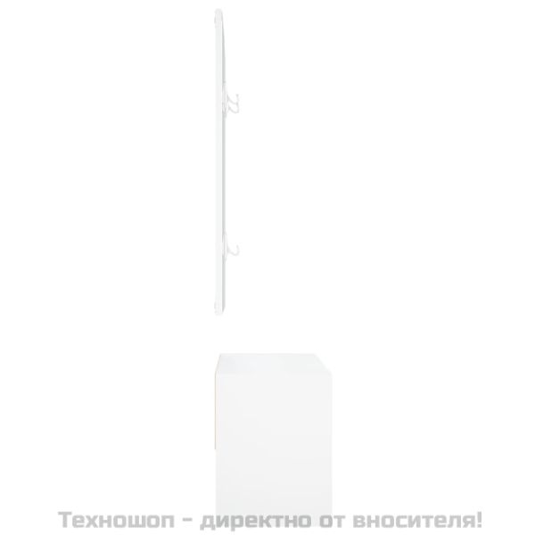 Комплект мебели за антре, бели, инженерно дърво