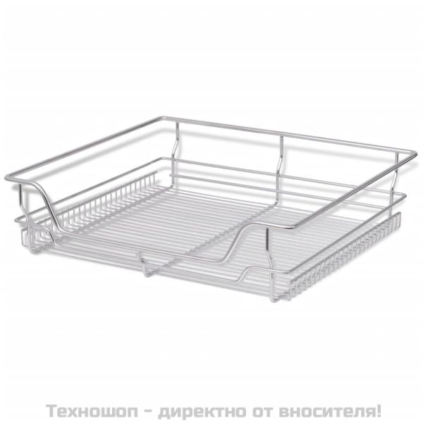 Плъзгащи се телени кошници, 2 бр, сребристи, 600 мм
