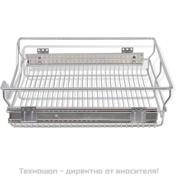 Плъзгащи се телени кошници, 2 бр, сребристи, 600 мм