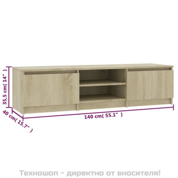 ТВ шкаф, дъб сонома, 140x40x35,5 см, ПДЧ