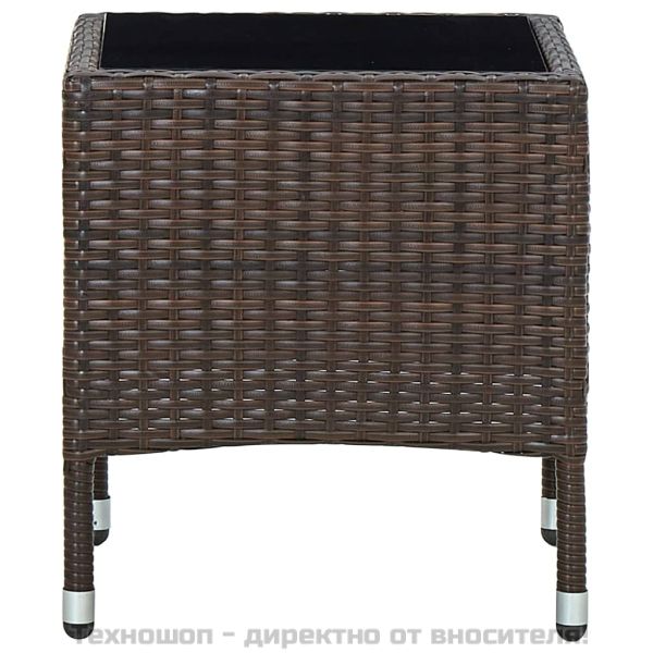 Градинска маса, кафява, 40x40x45 см, полиратан