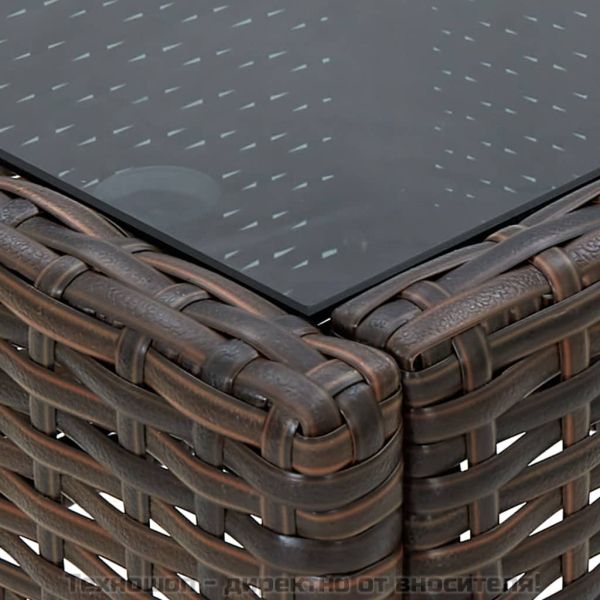 Градинска маса, кафява, 40x40x45 см, полиратан