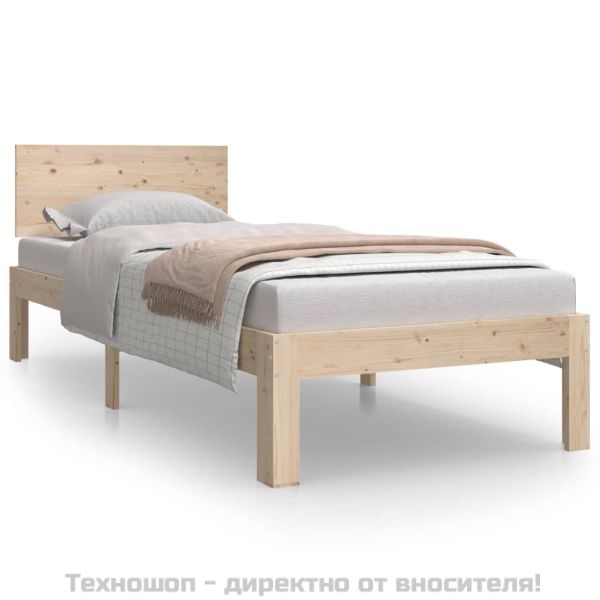 Рамка за легло, масивно дърво, 75x190 см, Small Single