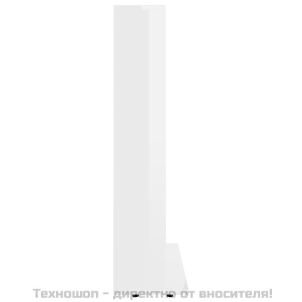 CD шкаф, бял гланц, 100x23x89,5 см, инженерно дърво