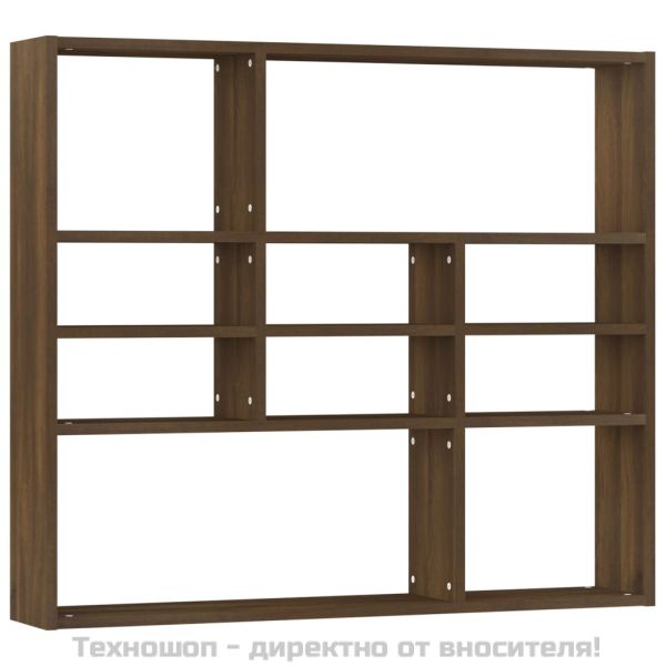 Стенен рафт, кафяв дъб, 90x16x78 см, инженерно дърво