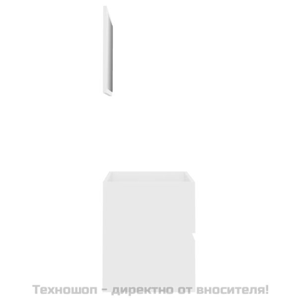 Комплект мебели за баня от 2 части, бял, инженерно дърво