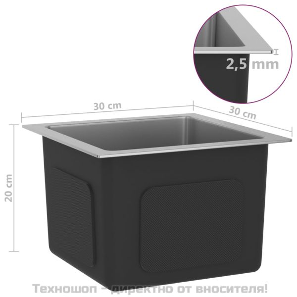 Ръчно изработена кухненска мивка, неръждаема стомана