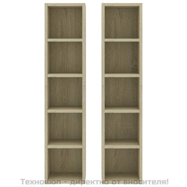 CD шкафове, 2 бр, дъб сонома, 21x16x93,5 см, ПДЧ
