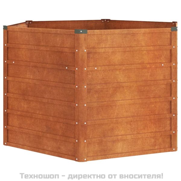 Градинска повдигната леха ръждив 129x129x77см кортенова стомана