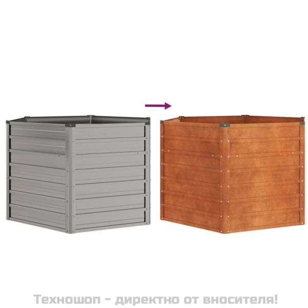 Градинска повдигната леха ръждив 129x129x77см кортенова стомана