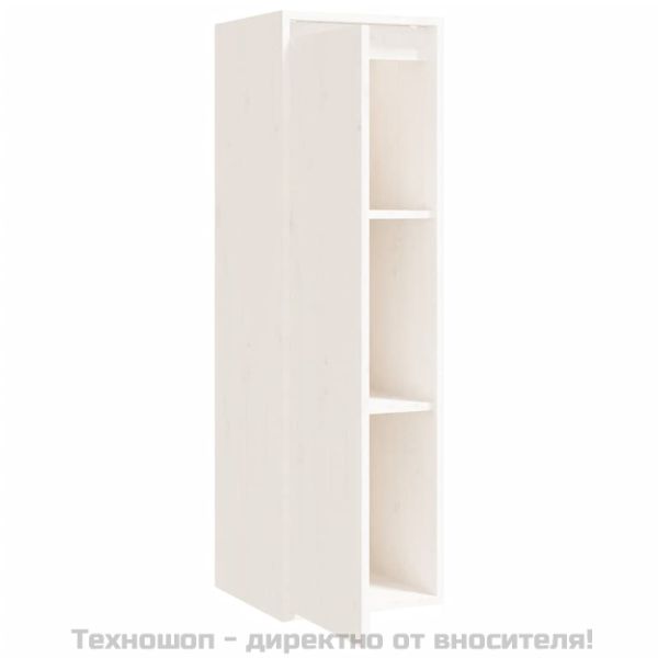 Стенни шкафове, 2 бр, бели, 30x30x100 см, бор масив