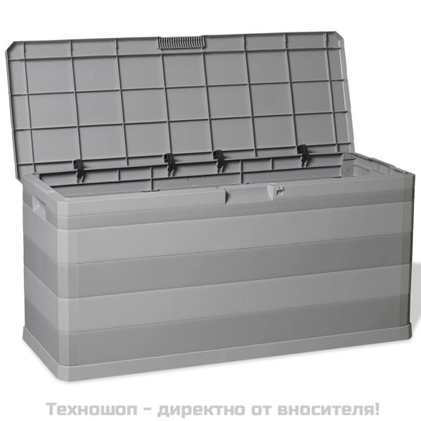 Градинска кутия за съхранение, сива, 117x45x56 см