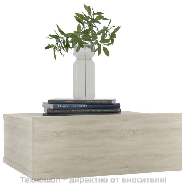 Нощни шкафчета за стена, 2 бр, дъб сонома, 40x30x15 см