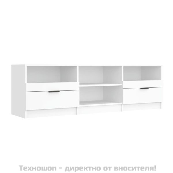 ТВ шкаф, бял, 150x33,5x45 см, инженерно дърво