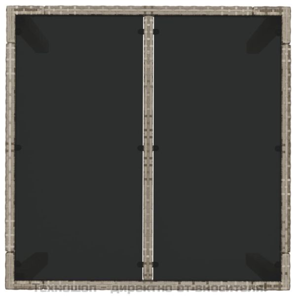 Градински трапезен комплект 3 части с възглавници сив полиратан