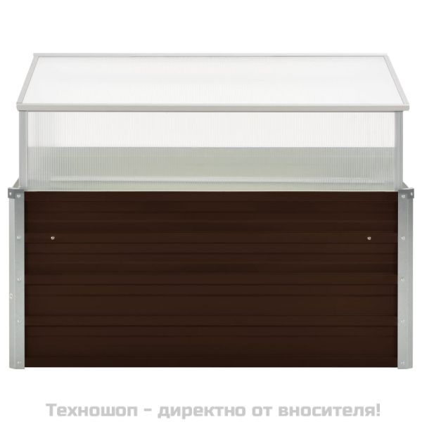 Парник, кафяв, 100x100x85 см, поцинкована стомана