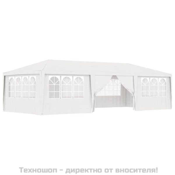 Професионална парти шатра със стени 4x9 м бяла 90 г/м²
