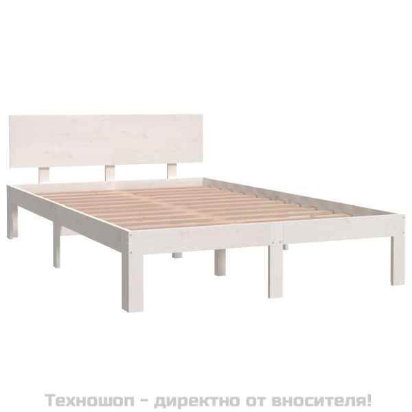 Рамка за легло, бяла, бор масив, 120х200 см
