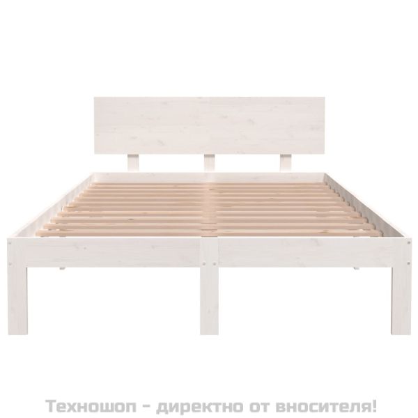 Рамка за легло, бяла, бор масив, 120х200 см