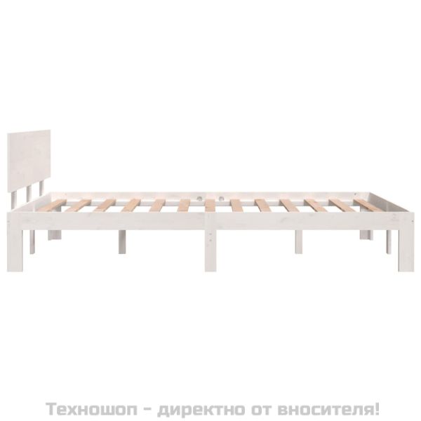 Рамка за легло, бяла, бор масив, 120х200 см
