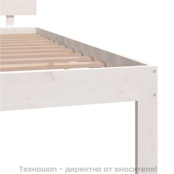 Рамка за легло, бяла, бор масив, 120х200 см