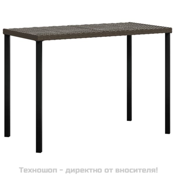 Комплект Г-образно канапе с възглавници 5 части кафяв полиратан