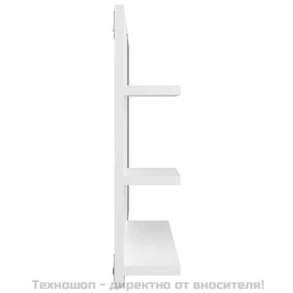 Огледало за баня, бяло, 60x10,5x45 см, инженерно дърво