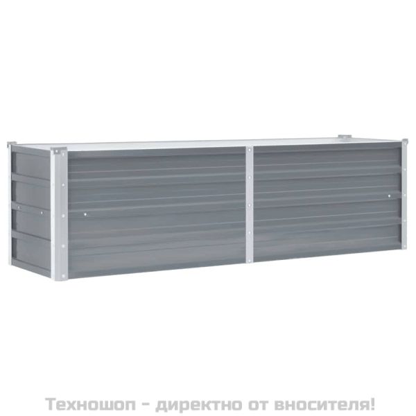 Градинска висока леха поцинкована стомана 160x40x45 см сива