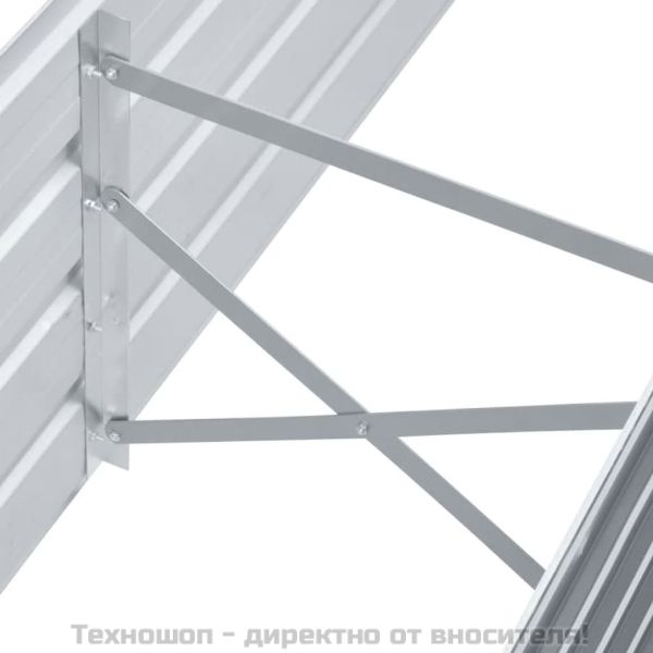 Градинска висока леха поцинкована стомана 160x40x45 см сива