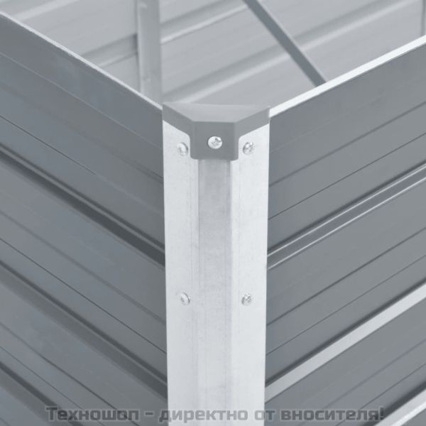 Градинска висока леха поцинкована стомана 160x40x45 см сива