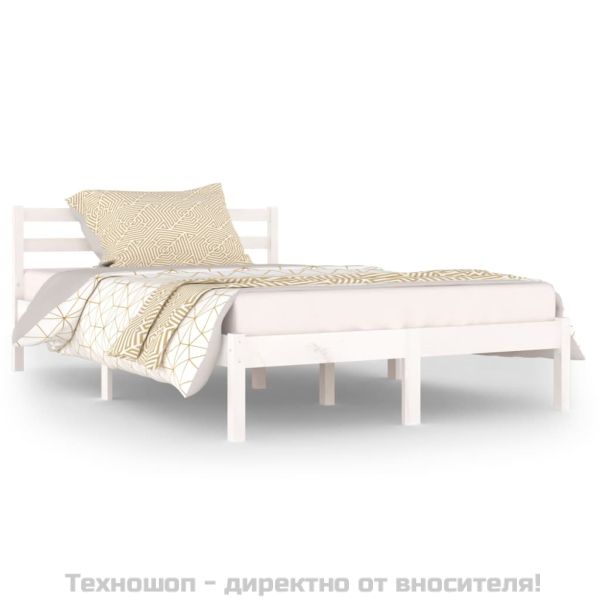 Рамка за легло, бор масив, 120х200 см, бяла