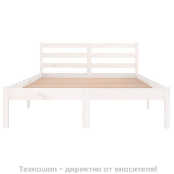 Рамка за легло, бор масив, 120х200 см, бяла