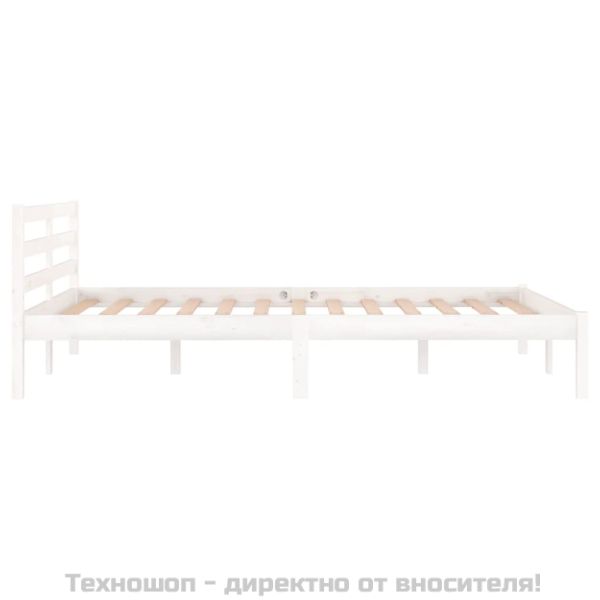Рамка за легло, бор масив, 120х200 см, бяла