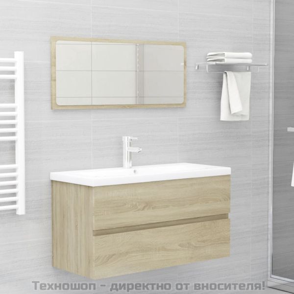 Долен шкаф за мивка, дъб сонома, 90x38,5x45 см, инженерно дърво