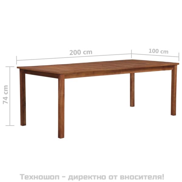 Градинска маса, 200x100x74 см, акация масив