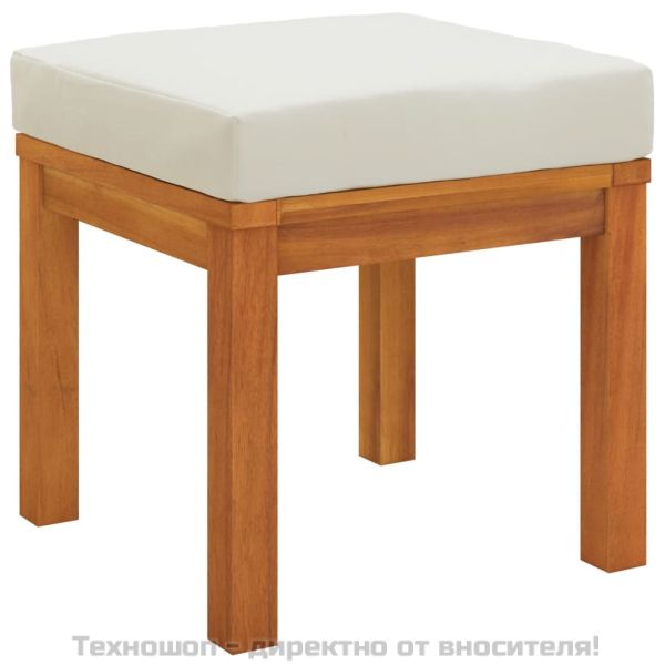 Градински трапезен комплект 6 части с възглавници акация масив