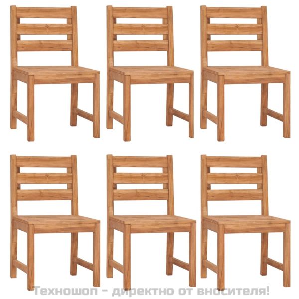 Градински трапезен комплект, 7 части, тиково дърво масив
