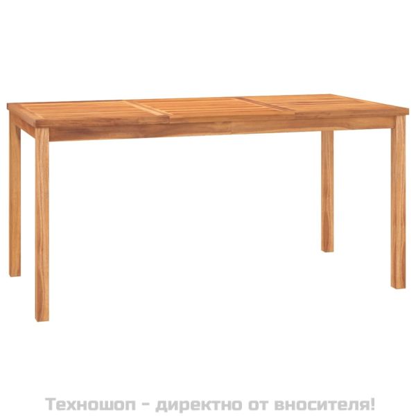 Градински трапезен комплект, 7 части, тиково дърво масив