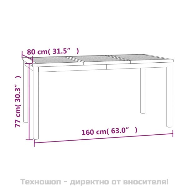 Градински трапезен комплект, 7 части, тиково дърво масив