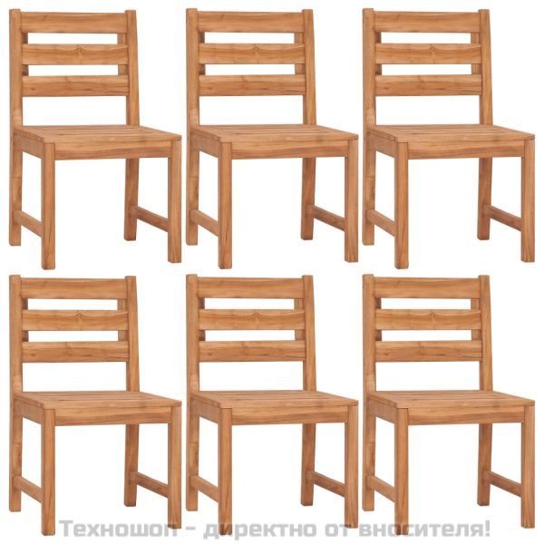 Градински трапезен комплект, 7 части, тиково дърво масив