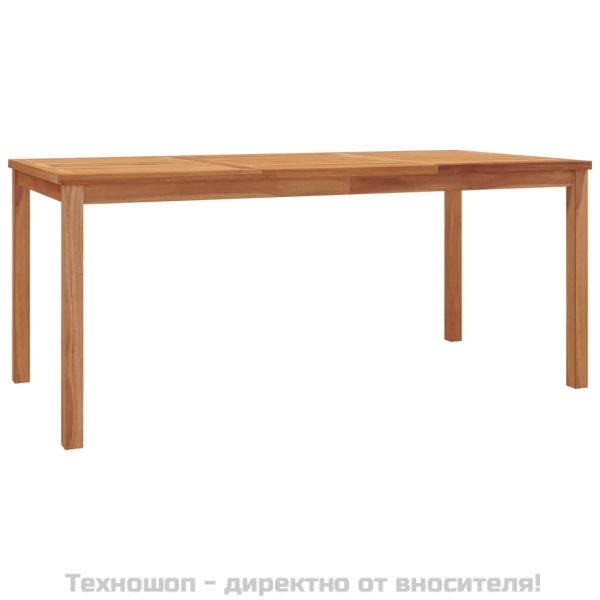 Градински трапезен комплект, 7 части, тиково дърво масив