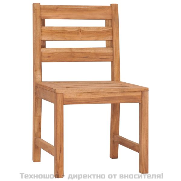 Градински трапезен комплект, 7 части, тиково дърво масив