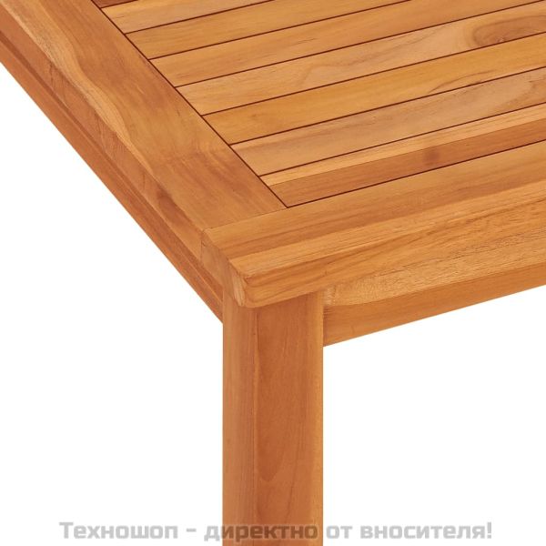 Градински трапезен комплект, 7 части, тиково дърво масив