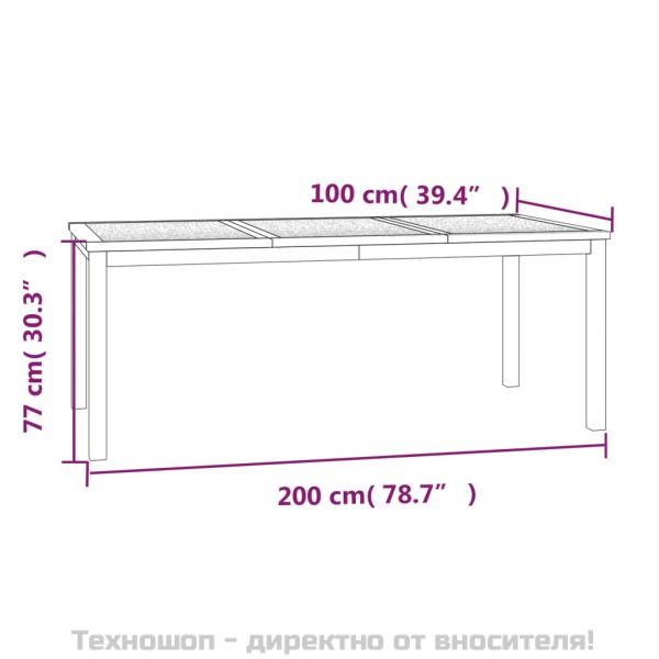 Градински трапезен комплект, 7 части, тиково дърво масив