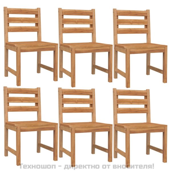 Градински трапезен комплект, 7 части, тиково дърво масив